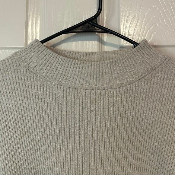 Karen Scott Women’s Ribbed Mock Neck Sweater Size XXL Tan Minimalist Normcore - Picture 3 of 8